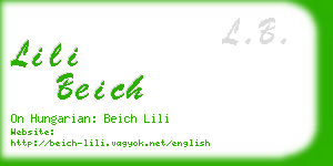 lili beich business card